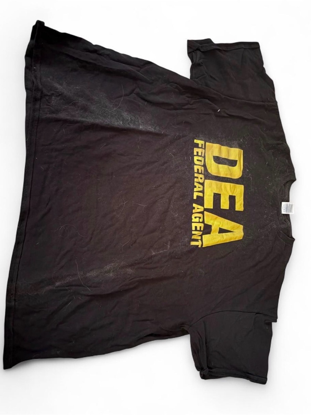 Delta Black Short-Sleeve Tee with Yellow 'DEA Federal Agent' Print